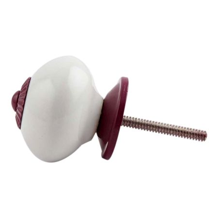 White Purple Fitting Ceramic Knob